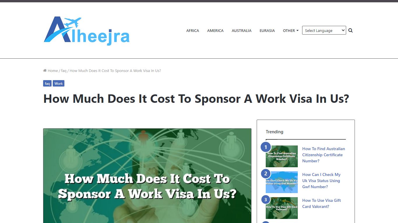 How Much Does It Cost To Sponsor A Work Visa In Us?